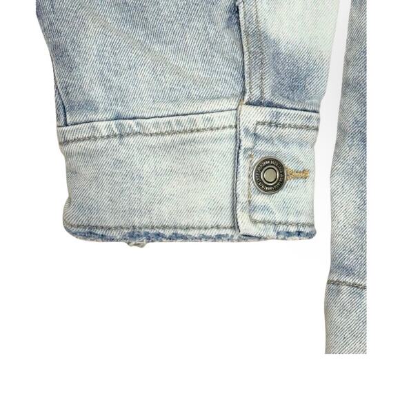 MSRP $128 LNDN by Free People Organic Cotton Light Washed Denim Jacket Size S-M - Picture 5 of 14